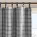 Anaheim - Plaid Faux Leather Tab Top Curtain Panel With Fleece Lining - Gray - Simple Home Plus