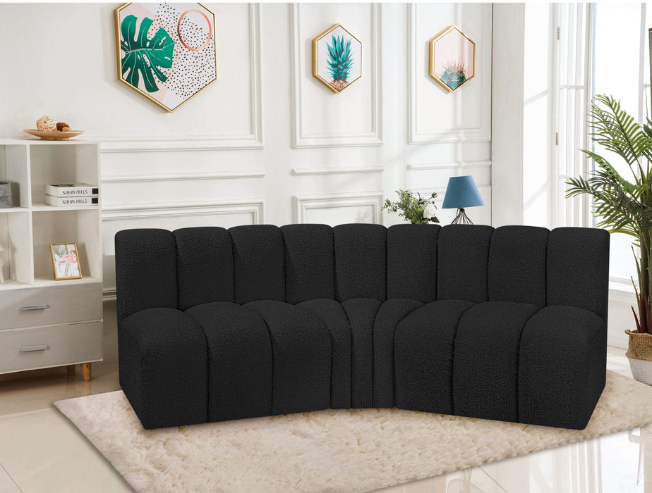 Arc - Boucle Fabric 3 Piece Modular Corner Sofa - Simple Home Plus