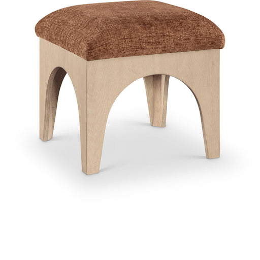 Lawson - Chenille Fabric Ottoman - Natural Base - Simple Home Plus