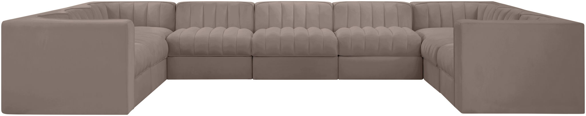 Rummi - Velvet Performance Fabric Upholstered 9 Piece Modular Sectional - Simple Home Plus