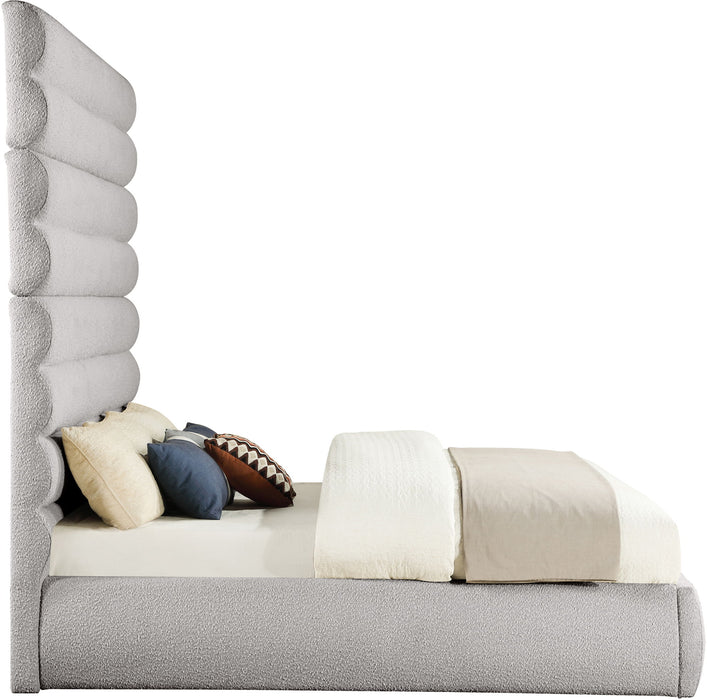 Adam - Boucle Fabric Bed With 89" Headboard - Simple Home Plus