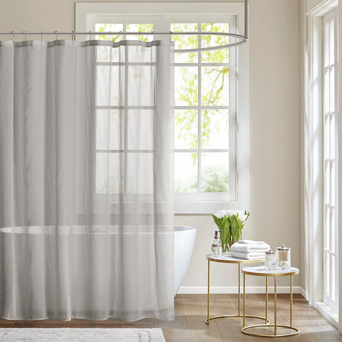 Anna - Sheer Shower Curtain - Gray - Simple Home Plus