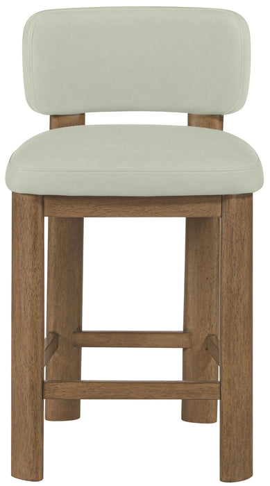 Paloma - Faux Leather Upholstered Counter Stool (Set of 2) - Brown Frame - Simple Home Plus