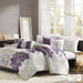 Lola - 6 Piece Printed Duvet Cover Set - Purple - Simple Home Plus