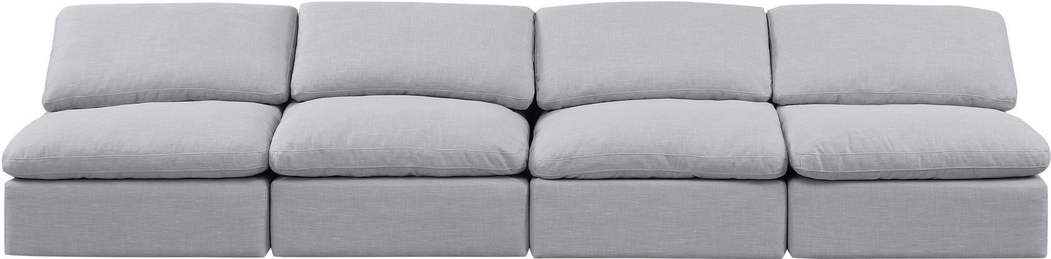 Indulge - Linen 4 Seat Modular Armless Sofa - Simple Home Plus