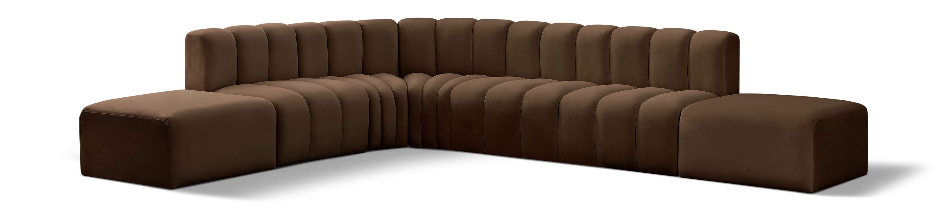 Arc - Velvet 7 Piece Corner Modular Sofa - Simple Home Plus