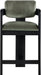 Sacha - Velvet Stool With Black Base - Simple Home Plus