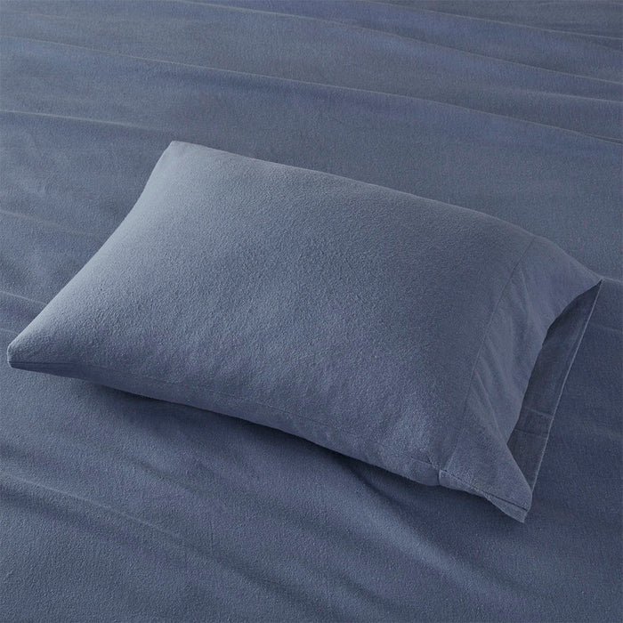 Cozy Flannel - Queen Sheet Set - Blue Solid