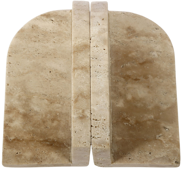 Dufresne - Genuine Marble Bookend - Travertine - Simple Home Plus