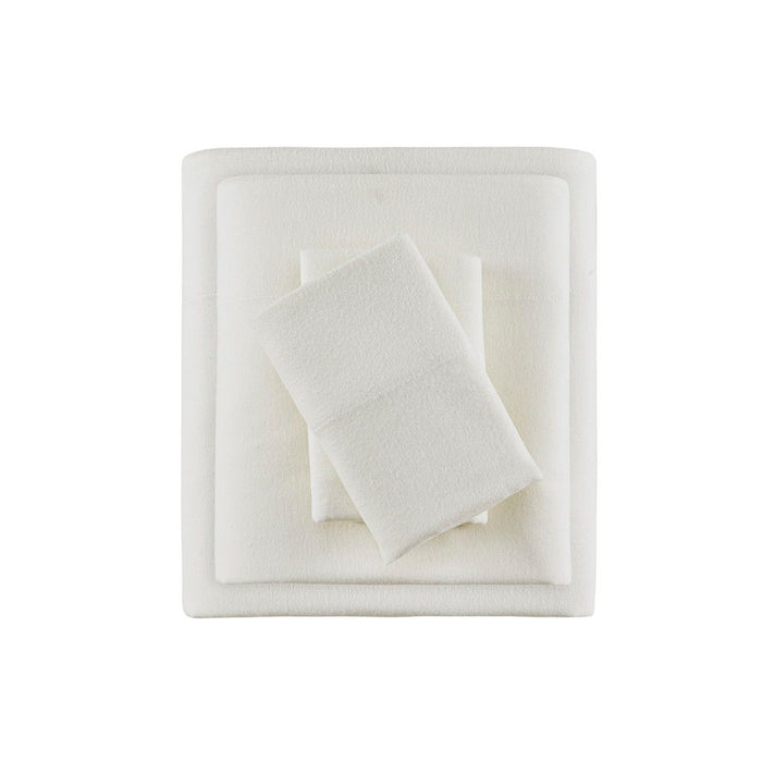 Cozy Flannel - King Sheet Set - Ivory Solid