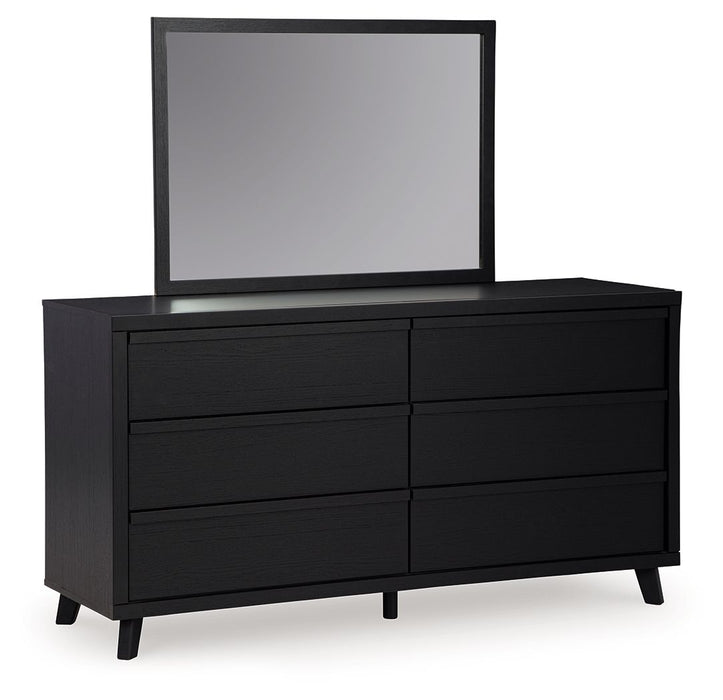Danziar - Black - Dresser And Mirror - Simple Home Plus