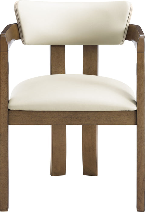 Lavrin - Vegan Leather Upholstered Dining Arm Chair (Set of 2) - Walnut Base - Simple Home Plus