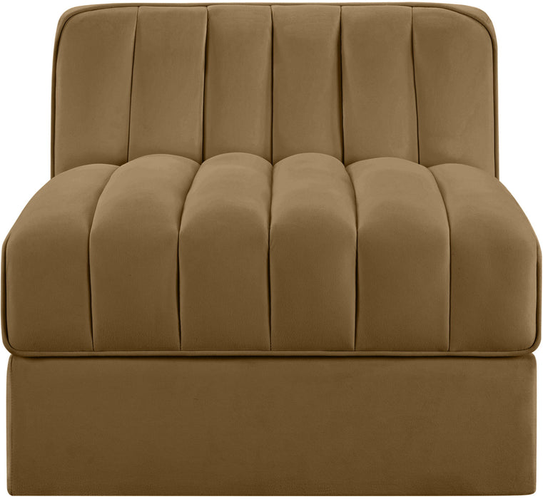 Rummi - Velvet Performance Fabric Upholstered Modular Armless Chair - Simple Home Plus