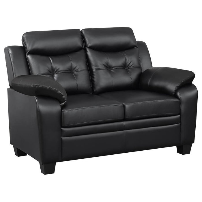 Finley - Upholstered Padded Arm Tufted Loveseat - Black - Simple Home Plus