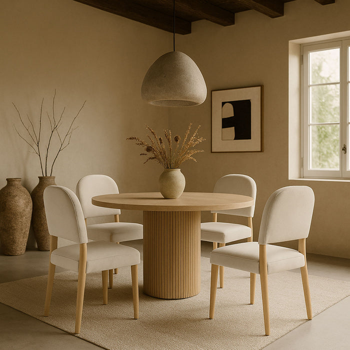 Varinelle - Velvet Dining Chair (Set of 2) - Natural Frame - Simple Home Plus