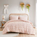 Lucy - Clip Jacquard King Comforter Set - Pink - Simple Home Plus