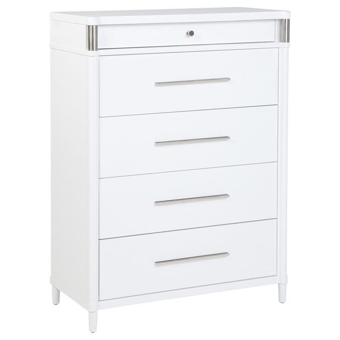 Gracemont - 5-Drawer Bedroom Chest Of Drawers - White - Simple Home Plus