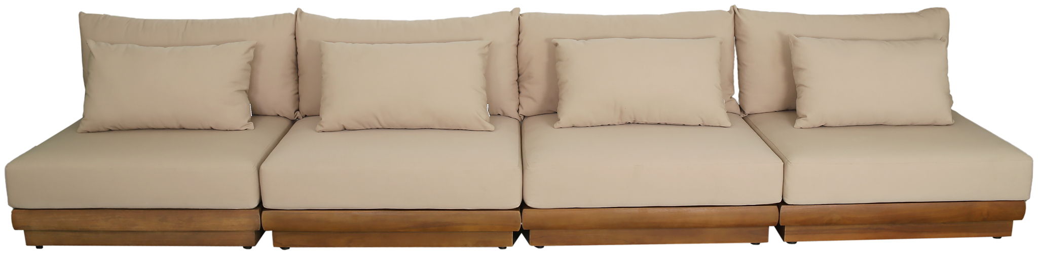 Mirella - 4 Piece Water Resistant Fabric Outdoor Patio Modular Sectional - Simple Home Plus
