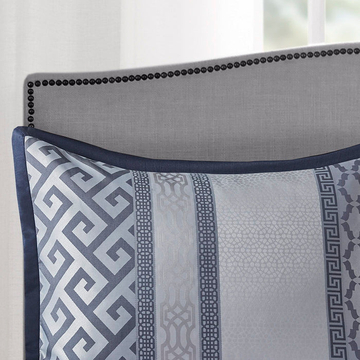 Bennett - Queen 7 Piece Comforter Set - Navy - Simple Home Plus