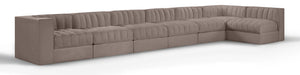 Rummi - Velvet Performance Fabric Upholstered 7 Piece Modular Sectional, L-Shaped (Right) - Simple Home Plus