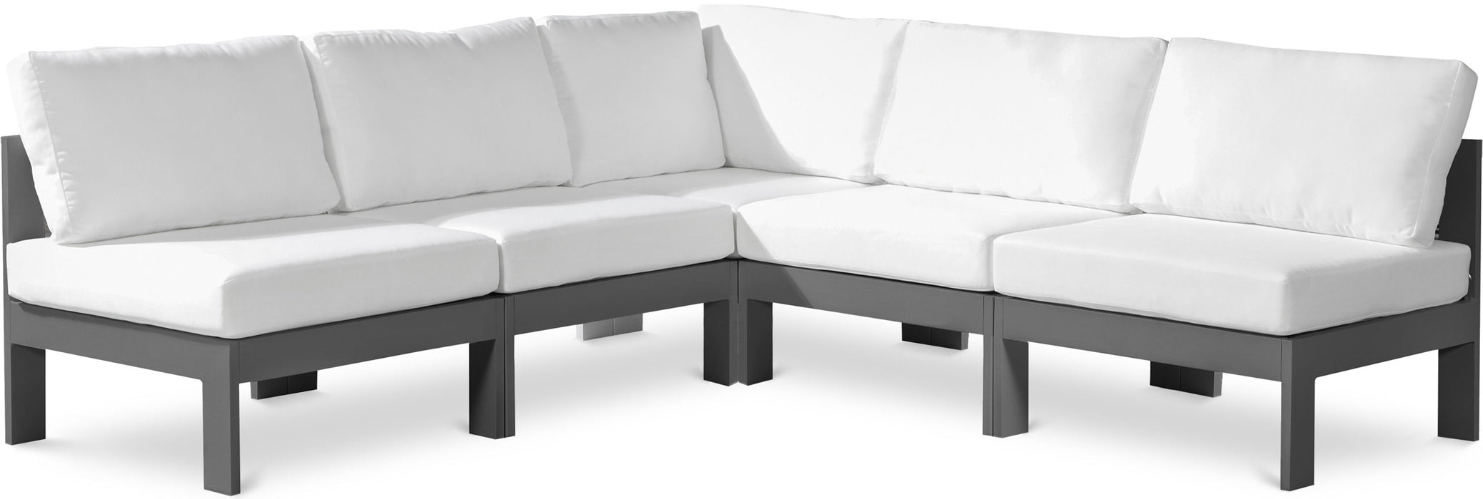 Nizuc - Outdoor Patio 5 Piece Modular Sectional With Gray Frame - Simple Home Plus