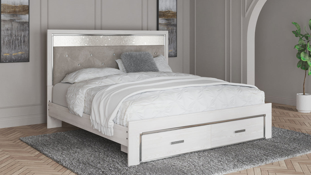 Altyra - White - King Upholstered Storage Bed - Simple Home Plus