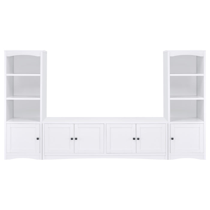 Laughlin - 3-piece Entertainment Center TV Stand - White - Simple Home Plus