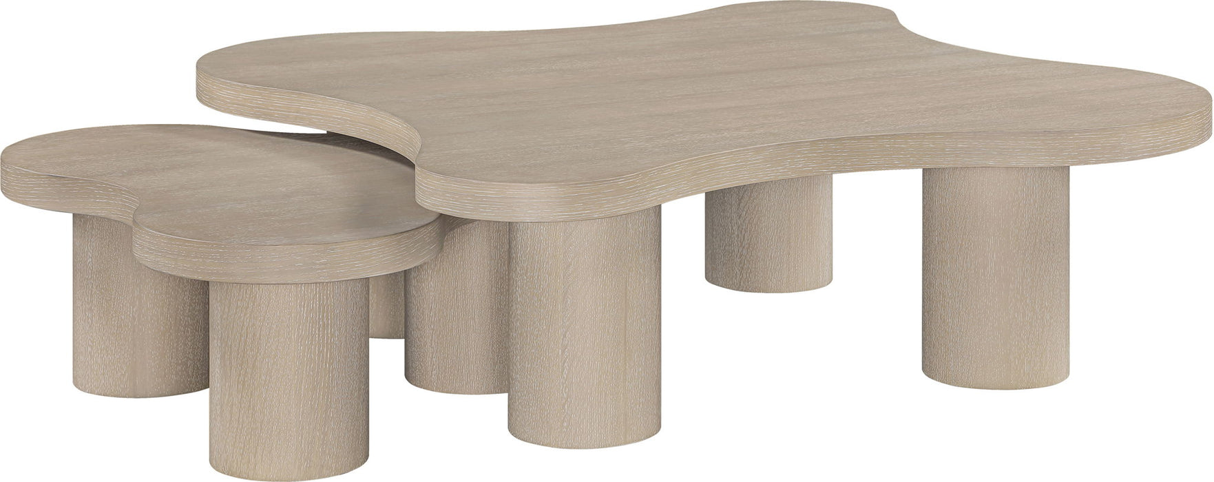 Cove - Oak Veneer And Solid Wood 2 Piece Coffee Table - Simple Home Plus