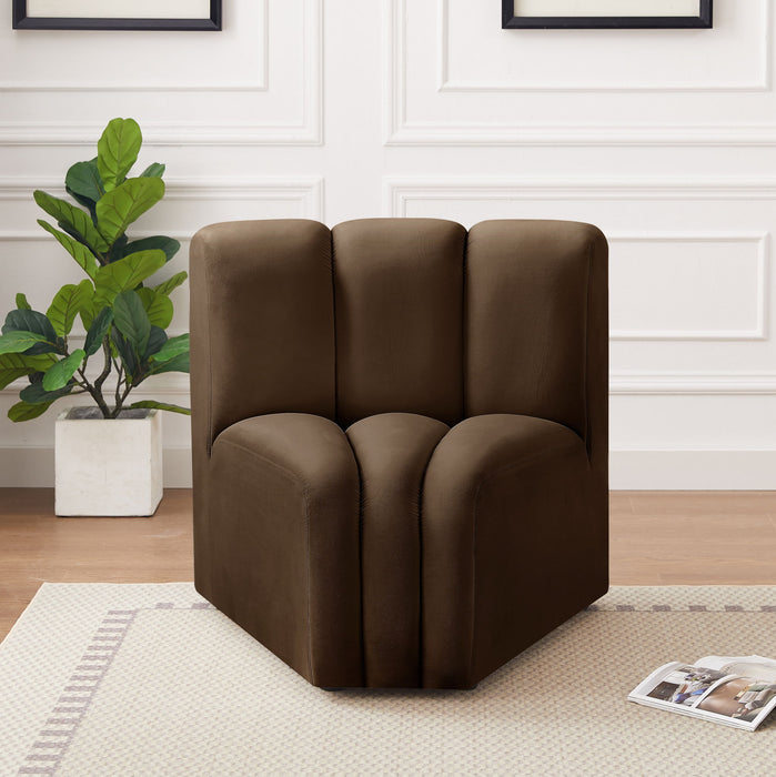 Arc - Velvet Curved Corner Chair - Simple Home Plus