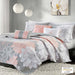 Lola - King 6 Piece Reversible Printed Coverlet Set - Gray / Blush - Simple Home Plus