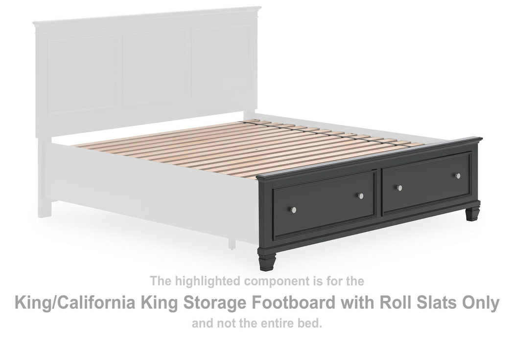 Lanolee - King/California King Storage Footboard With Roll Slats - Black - Simple Home Plus