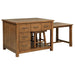 Mayfair - 3 Piece Kitchen Island With Extension Table - Dark Oak - Simple Home Plus