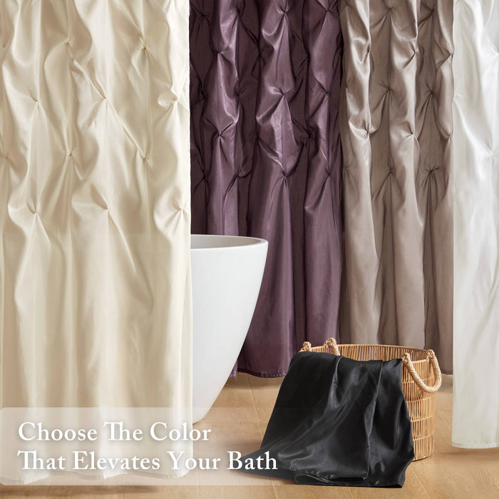 Laurel - Tufted Semi-Sheer Shower Curtain - White - Simple Home Plus