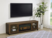 Havering - 71" TV Stand Fireplace Media Console - Dark Pine - Simple Home Plus
