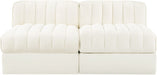 Rummi - Velvet Performance Fabric Upholstered 2 Piece Modular Armless Loveseat - Simple Home Plus
