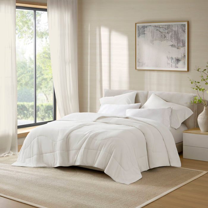 Full/Queen Reversible Tencel Comforter Blanket - White - Simple Home Plus