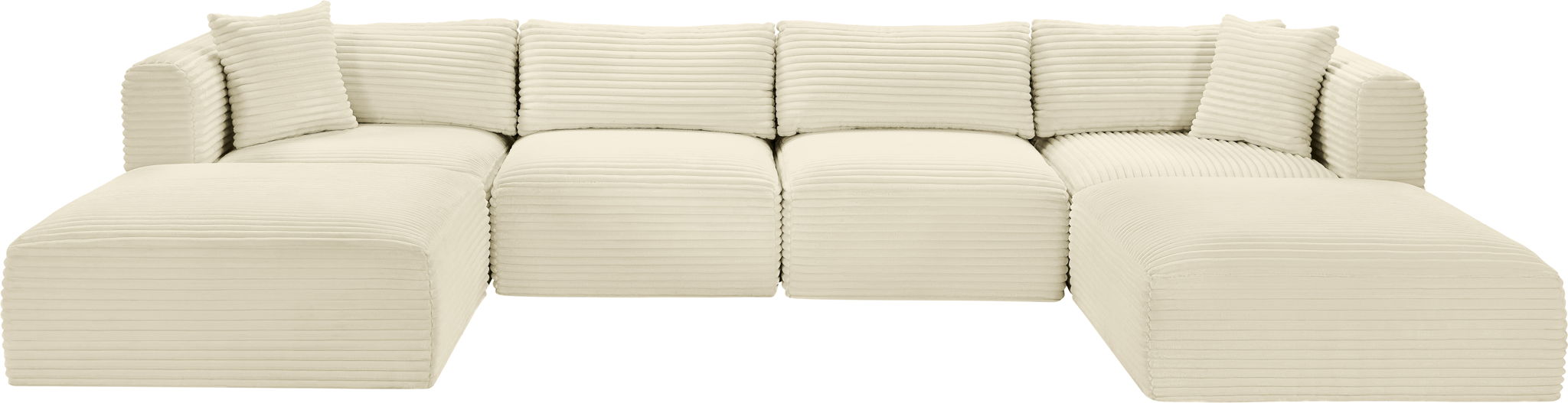 Shaggy - 6 Piece Modular Sectional With 2 Ottomans - Simple Home Plus