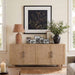 Sova - Solid Wood, Oak Veneer And Stainless Steel Sideboard/Buffet - Simple Home Plus