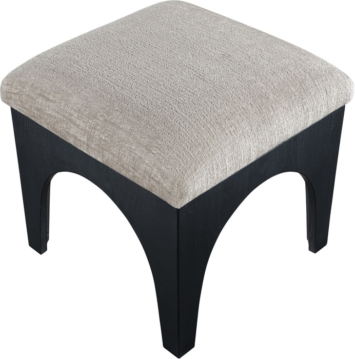 Lawson - Chenille Fabric Ottoman - Black Base - Simple Home Plus