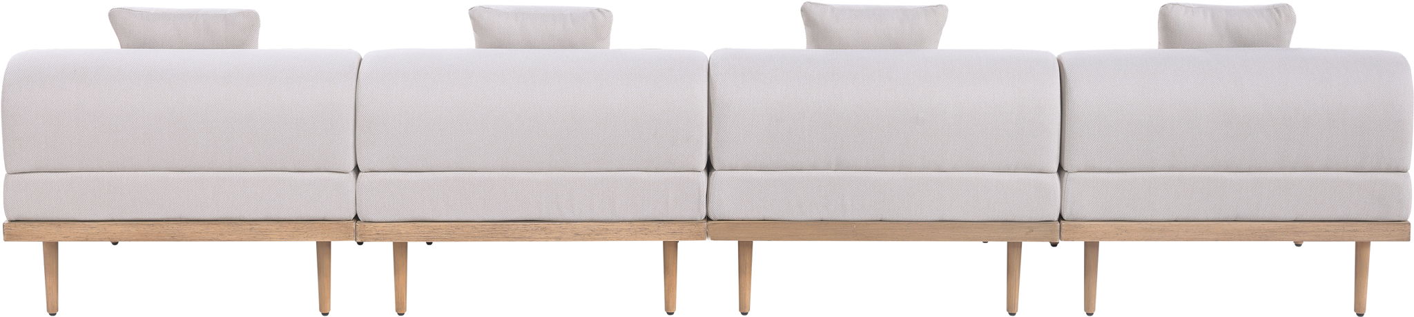 Laguna - 4 Piece 142" Upholstered Outdoor Patio Modular Armless Sofa - Simple Home Plus