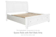 Robbinsdale - Queen Rails with Roll Slats - Antique White - Simple Home Plus
