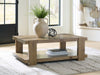 Flangren - Rectangular Cocktail Table - Light Brown - Simple Home Plus
