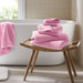 Diagonal Ribbed - 6 Piece Towels Set - Pink - Simple Home Plus