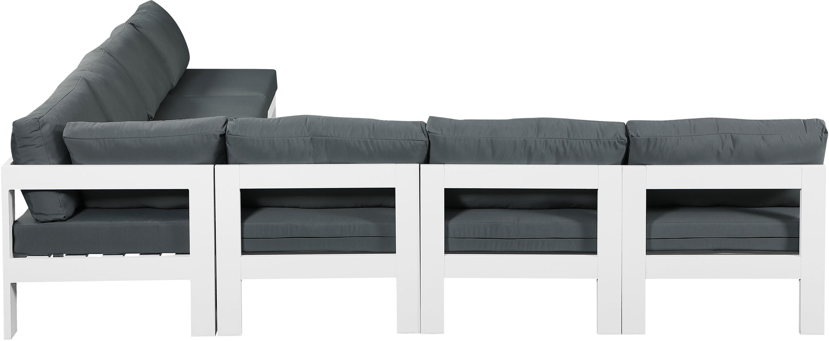 Nizuc - Outdoor Patio 7 Piece Modular Sectional With White Frame - Simple Home Plus