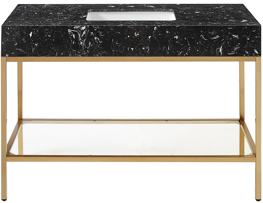 Marmo - Engineered Marble Bathroom Vanity With Gold Base - Simple Home Plus