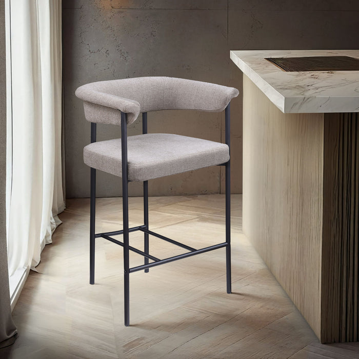 Malin - Linen Counter Stool (Set of 2) - Taupe - Simple Home Plus
