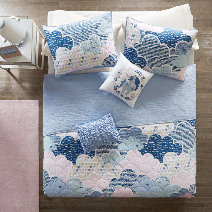 Cloud - Reversible Coverlet Cotton Set - Blue - Simple Home Plus