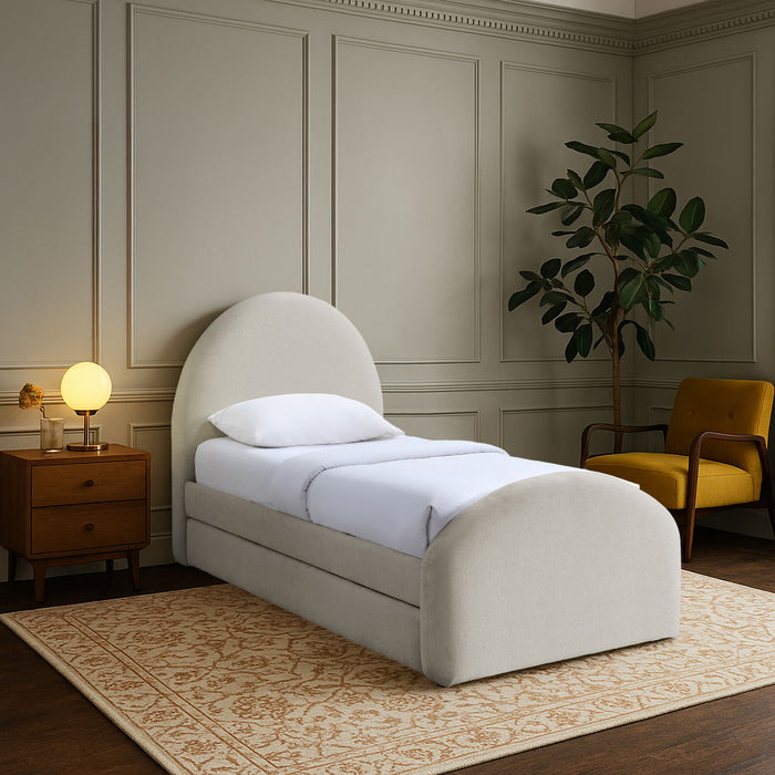 Andaz - Chenille Fabric Upholstered Trundle Bed - Simple Home Plus
