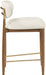 Riccio - Stool - Walnut And Gold Frame - Simple Home Plus
