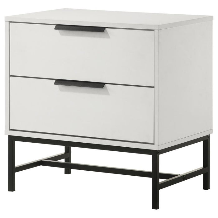 Sonora - 2-Drawer Nightstand Bedside Table - White - Simple Home Plus